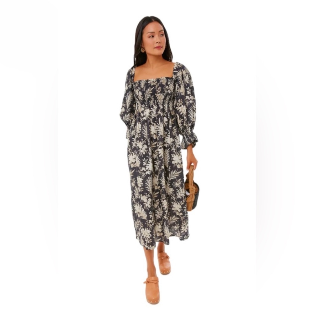 Tuckernuck Black and White Smocked Tiered Sundress
